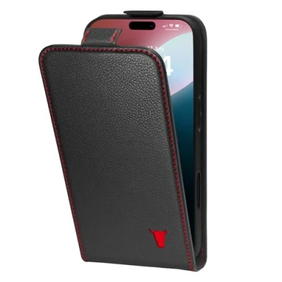 Afbeelding van TORRO Flip Case Compatibel met iPhone 16 Pro Premium Lederen Portemonnee Hoesje Kaartsleuven Zwart