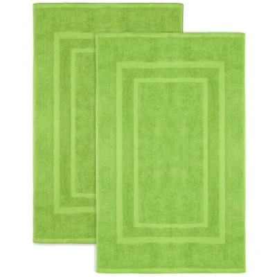 Afbeelding van NatureMark Set van 2 Badstof Badmatten, 100% Katoen, 50x80cm, Appelgroen