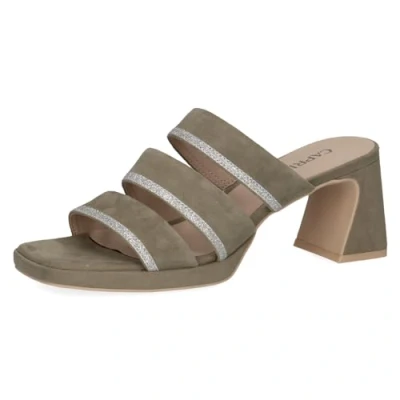 Afbeelding van Caprice Muiltjes met hak, Dames, Maat: 36, Olive suede Leer