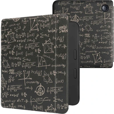 Afbeelding van kwmobile E reader hoesje geschikt voor Kobo Libra 2 hoes flip case met magnetische sluiting Ereader cover design in groen / geel