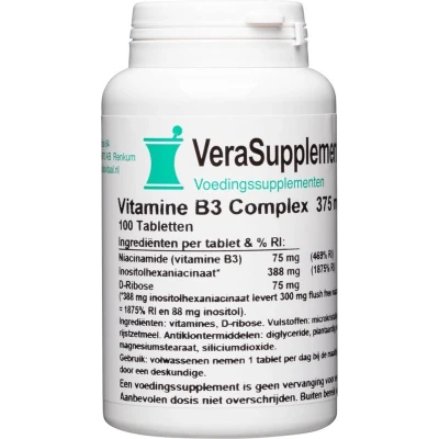 Afbeelding van VeraSupplements Vitamine B3 Complex 375 mg Tabletten