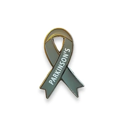 Afbeelding van Parkinsons Awareness Grijs Lint Pin Badge, Emaille