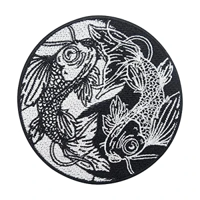 Afbeelding van Finally Home Yin en Yang Koi Vissenpatch om op te strijken patches, visstrijkplaatje, Japanse patches