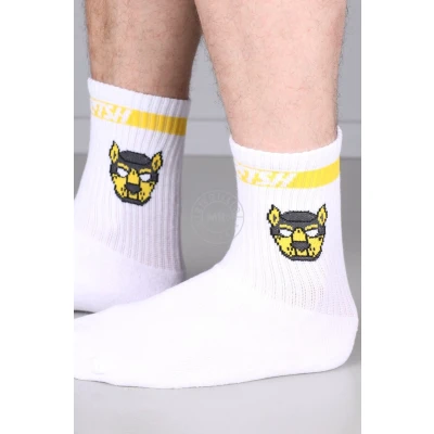 Afbeelding van SNKRFTSH PUPPY SOCKS YELLOW Men Size: 43 46 / White