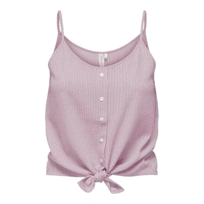 Afbeelding van ONLY Onllecey KNOT Singlet Top, Dames, Maat: XXL, Foxglove/cloud dancer