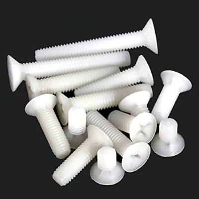 Afbeelding van CONPHERON Nylon kruis verzonken kop schroef platte geïsoleerde plastic schroeven wit M4*20 mm,50 pcs