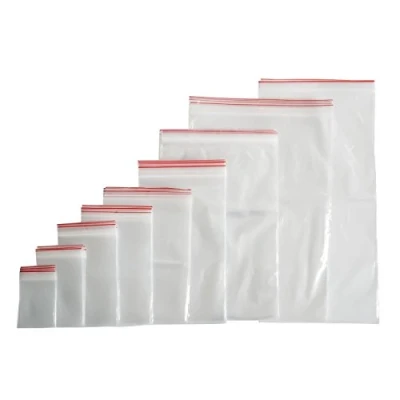 Afbeelding van 100 x Hersluitbare plastic zakjes, 8 12 cm, met druksluiting, verzendzakjes (40 maten naar keuze)