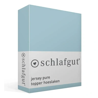 Afbeelding van Schlafgut Jersey Pure topper hoeslaken 1 persoons (90/100x190/220 cm) Lichtblauw