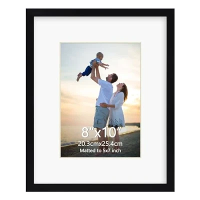 Afbeelding van EYMPEU fotolijst 20 x 25 cm, zonder passe partout, wit, lijst 13 18 met witte voor tafel en muur, 1 stuk zwart