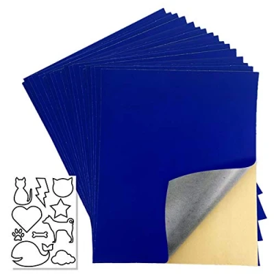 Afbeelding van 20 stuks zelfklevende fluwelen flockblad,zelfklevende gevlokte stof voor juwelendoos, voering (sieraden blauw)