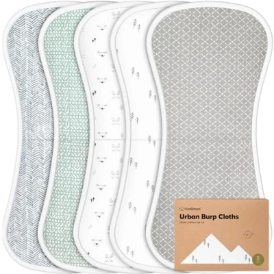 Afbeelding van KeaBabies Biologische Spuugdoeken voor Baby&#039;s, Jongens en Meisjes, Verpakking van 5 Stuks Ultra Absorberende Moltondoeken Uniseks (Nordic)