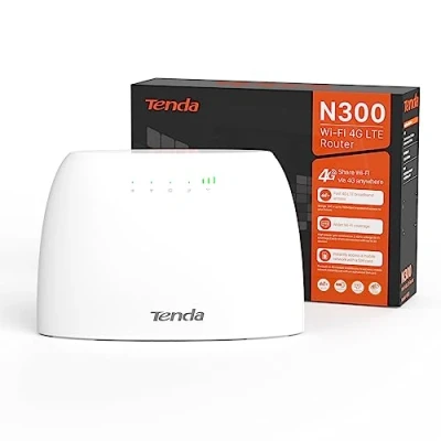Afbeelding van Tenda 4G03 4G LTE WLAN router voor simkaarten, 300 Mbit/s, beamforming, ethernet LAN, geen simlock, plug &amp; play, IPV6, LAN/WAN poort, gastnetwerk