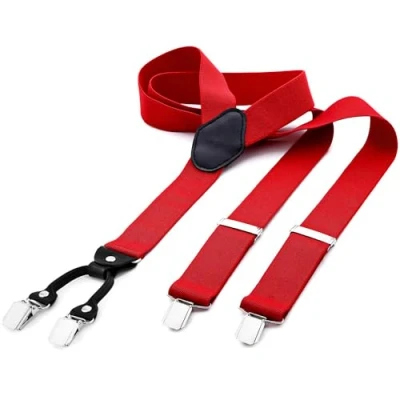 Afbeelding van DonDon brede bretels 3,5 cm 4 Y vormige leren clips elastisch en in lengte verstelbaar zwart