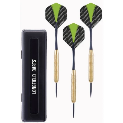 Afbeelding van 1x Set van dartpijltjes met groen zwarte flights 21 grams Dartpijlen