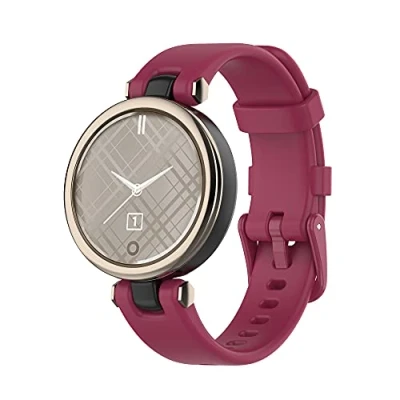 Afbeelding van Yikamosi Compatibel met Garmin lily Bandje,Snelle release Zachte Siliconen Roestvrij stalen sluiting Vervangende Bandje voor lily,Wijn rood