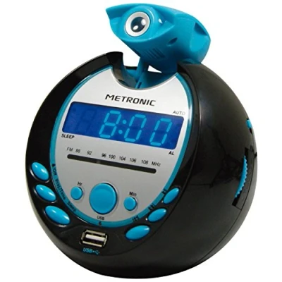 Afbeelding van Metronic 477016 Sportsman wekkerradio met USB poort, zwart en blauw