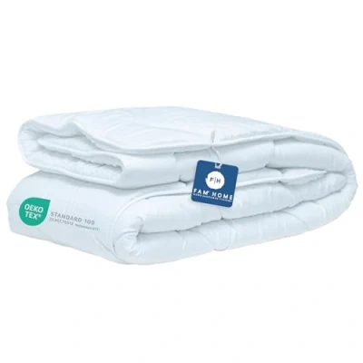 Afbeelding van FAM Home Dekbed, 135 x 200 cm, zachte microvezel, wasbaar, 4 seizoenen, anti allergisch, voor mensen met allergieën, gewatteerd dekbed