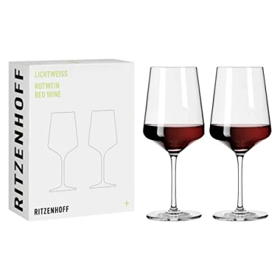 Afbeelding van Rodewijnglas 500 ml serie lichtwit 2 stuks in geschenkset stijlvol modern