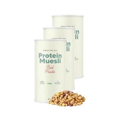 Afbeelding van Protiplan Protein Muesli Rode Bessen 3 Stuks x 450 gram Perfect voor een koolhydraatarm ontbijt of lunch
