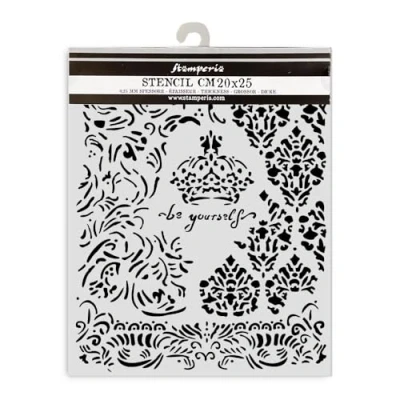 Afbeelding van Stamperia Alterego Thick Stencil 20x25cm Crown Be Yourself (KSTD170)