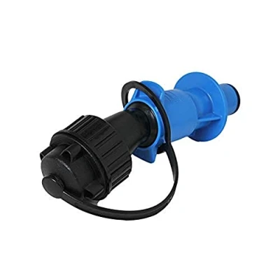 Afbeelding van hünersdorff Vulhulp voor jerrycan met DIN 40 schroefverbindingen, HD PE, wartelmoer en adapter op sluiting, zwart/lichtblauw