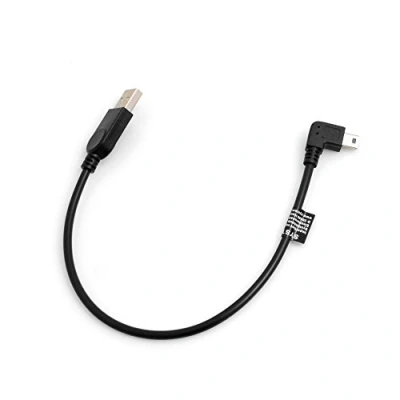Afbeelding van System S Mini USB kabel 90 graden linkshoekhoek stekker datakabel oplaadkabel ca. 27 cm