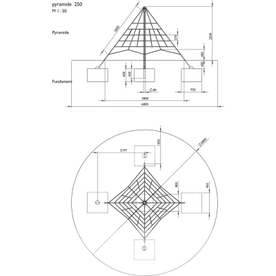 Afbeelding van Intergard Klimtoestel klimpiramide openbare speelplaatsen 250cm