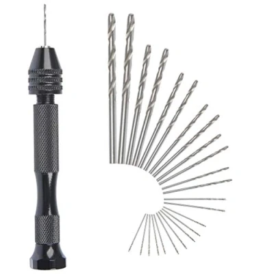 Afbeelding van FOCCTS Spiraalboorbits, handboorgereedschap, 25 stuks 0,5 3,0 mm microbit, mini micro handboorset, boormachine, drilboor, roterend voor sieraden, modelbouw, hars, walnoot, amber, bijenwas