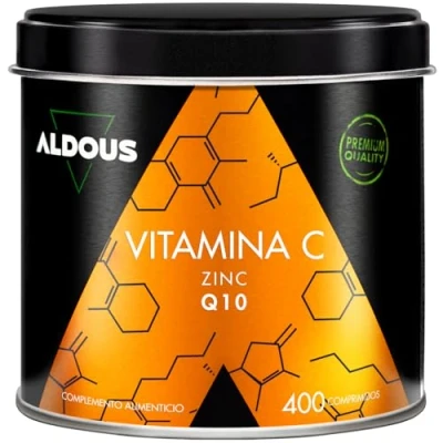 Afbeelding van Vitamine C 1000 mg + 20 Zink 40 Q10 Per Dagelijkse Dosis 400 tabletten voor 200 dagen Vitaminen tegen Vermoeidheid en Immuunsysteem afweer Pure