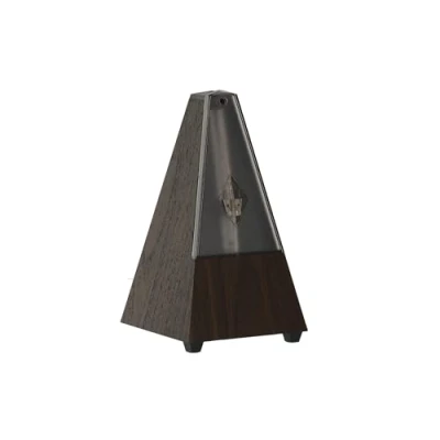Afbeelding van Wittner Metronoom Taktell Piramidevorm Systeem Maelzel Serie 802K Met bel plexiglas deksel Notenhout nerf Mechanisch opwindbaar Geen batterijen nodig Made in Germany