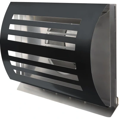 Afbeelding van Design gevelkap PREMIUM LINE DELTA Ø 100mm met grofmazig gaas ZWART RAL7021