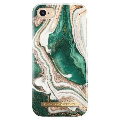 Afbeelding van Apple iPhone SE (2022) Hoesje Kunststof iDeal of Sweden Hardcase/Backcover Golden Jade Marble Telefoonhoesje