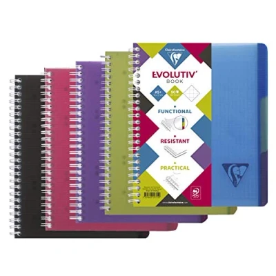 Afbeelding van Clairefontaine 329155C Collectie Linicolor Intensive Evolutiv&#039;Book Spiraal notitieboek A4+ 22,5x29,7cm 240 pagina&#039;s uitneembare gelinieerde ruitjes Papier 90g Polypro cover, willekeurige kleur