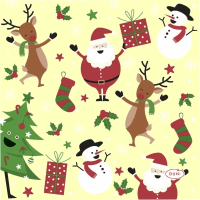 Afbeelding van 20x stuks kerst thema tafel servetten 24 x cm Feestservetten