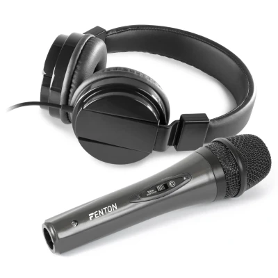 Afbeelding van DJ accessoire set met Vonyx VH120 koptelefoon en DM105 microfoon