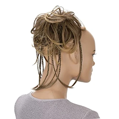 Afbeelding van CAISHA XXL Haarstukje Haarwokkel Bruids Kapsel Opgestoken Volumineus Golvend Knoet Bruin Blond Mix G18D