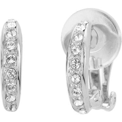 Afbeelding van Traveller Clip Oorbellen Oorclips Dames Zilverkleurig Kristal Preciosa Crystals Halve Oorring 15 mm Geplatineerd 157322
