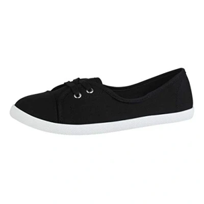 Afbeelding van Elara Dames Ballerina&#039;s Sneakers Vetersluiting Chunkyrayan BD1413 Schwarz 37