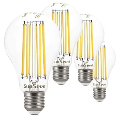 Afbeelding van SUNSEED 4 x lamp E27 filament LED 13 W druppel A66 1800 lm natuurlijk licht 4000 K