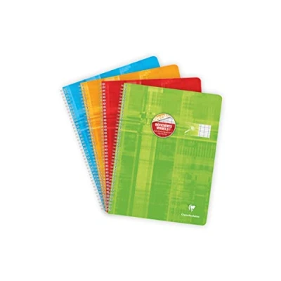 Afbeelding van Clairefontaine 68396C schrift met spiraalbinding, spiraalblok, 50 vellen, DIN A4+, 24 x 32 cm, 90 g, Franse liniëring, zwarte liniatuur 2,5 mm, 10/10, ideaal voor slechtziendheden, gesorteerd op