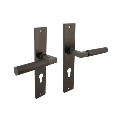 Afbeelding van Deurklink Bau Stil op schild profielcilindergat 72mm antraciet grijs