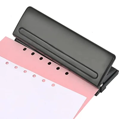 Afbeelding van 6 Hole Punch Metal Punch, Puncher A4 A5 A6 B7 Heavy Duty Student Verstelbare Kleine Desktop Paper Metaal, Capaciteit 8 Blad/70g