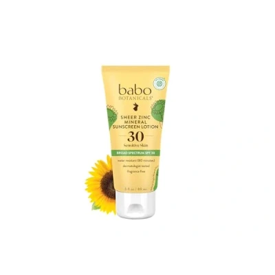 Afbeelding van Babo Botanicals Transparante zink lotion SPF 30, parfumvrij, 90 ml, beste natuurlijke minerale zonwering, niet nano, gevoelig