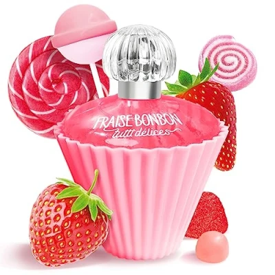 Afbeelding van TUTTI DELICES Eau de toilette voor dames, aardbeien, bonbon, 50 ml, fles (1,7 fl.oz.) Zoete damesgeur van CORANIA