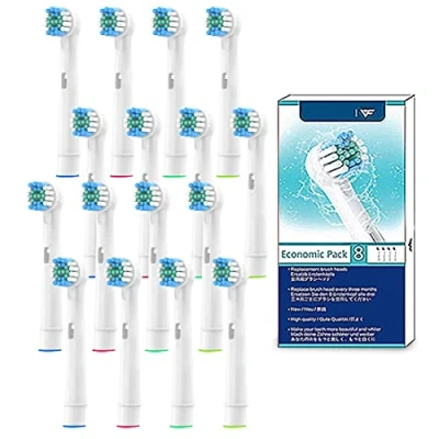 Afbeelding van FFYan 16 stuks reserveborstelkoppen voor Oral B, navulverpakking elektrische tandenborstel, Dual Clean Plaque Precision Deep tanden, zacht gevoelige tandvleesverzorging