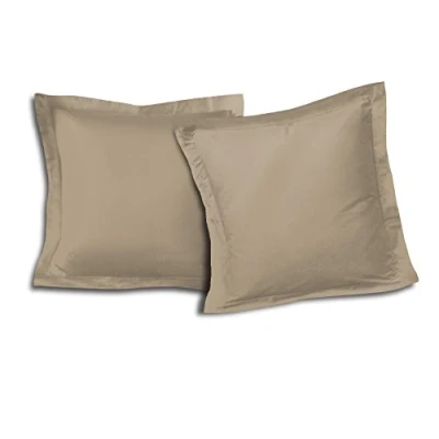 Afbeelding van HOME LINGE PASSION 2 kussenslopen, 63 x cm, Oxford oppervlak (opstaande zoom met opstaande zoom), 57 draden/donkerbeige, zand