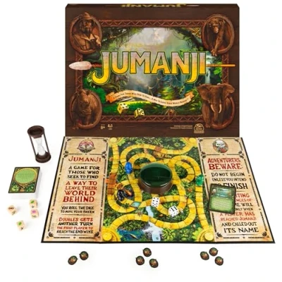 Afbeelding van Jumanji The Game, nieuwste editie van het klassieke avonturenbordspel voor gezinnen en kinderen vanaf 8 jr.