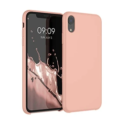 Afbeelding van kwmobile telefoonhoesje geschikt voor Apple iPhone XR Hoesje met siliconen coating Smartphone case in roze grapefruit