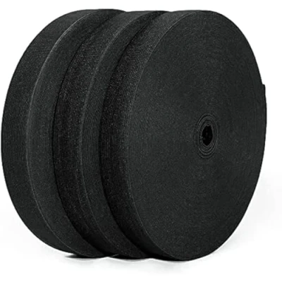 Afbeelding van 25 meter elastisch rubber om te naaien, verkrijgbaar in verschillende breedtes, elastische band brede band, voor naaien en knutselen, kleding, (zwart, 20 mm)