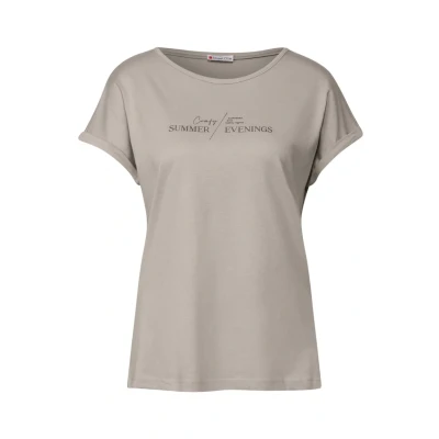 Afbeelding van Street One Basic MIT Print Tshirt print, Dames, Maat: 42, Beige